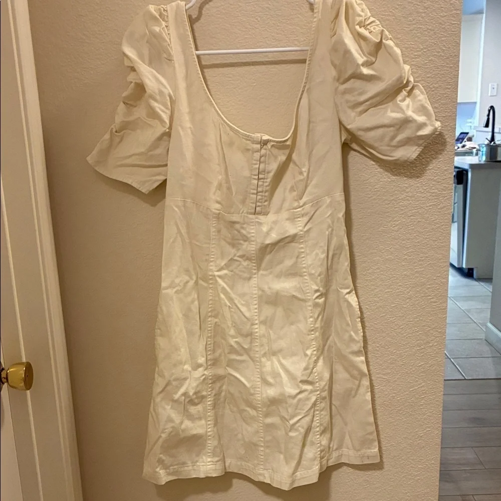 Free People Cream Puff Sleeve Mini Dress